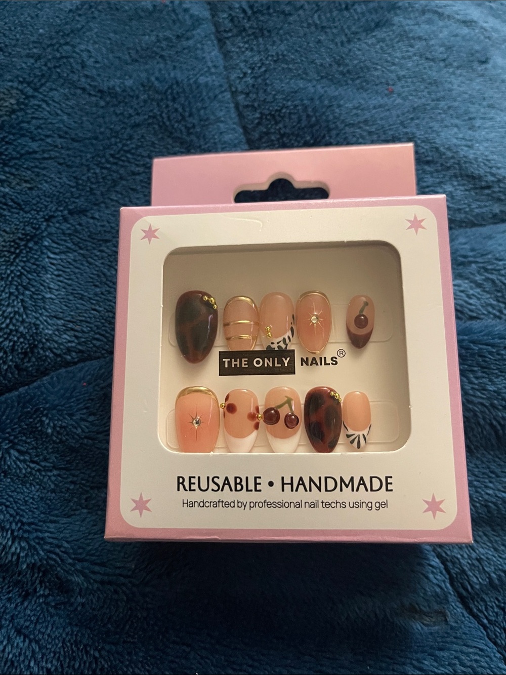 THE ONLY NAILS Peach & Brown Mixed Press-On Nail Set